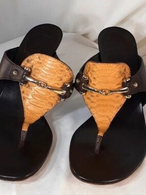 Gucci Leather Heel Sandals